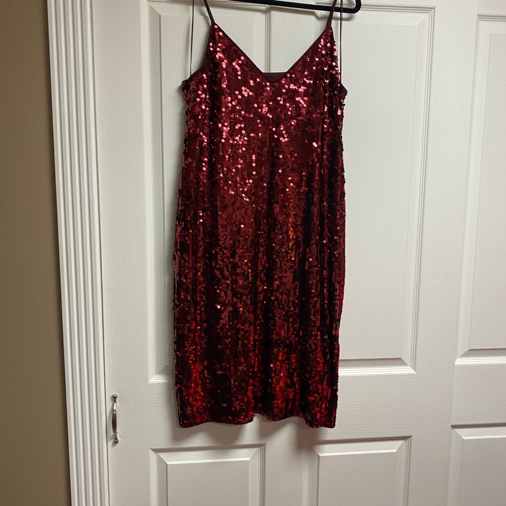 Red sequin dress